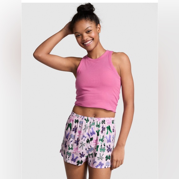 PINK Victoria's Secret Pants - 🎀 PINK VS • BOWS 🎀 Boxer Shorts • Dorm loungewear • sorority • matching • XL